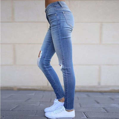Jeans para Mujer con Roturas y Flecos Desflecados - Image 9