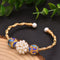Cloisonne Natural Freshwater Pearl Stretch Bracelet Azul