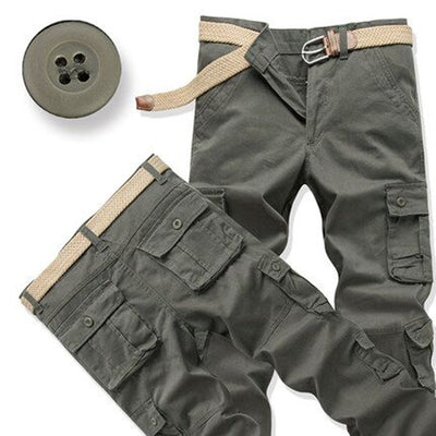 Pantalones Sueltos de Cintura Alta con Múltiples Bolsillos Talla Grande - Image 4