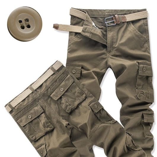 Pantalones Sueltos de Cintura Alta con Múltiples Bolsillos Talla Grande - Image 3