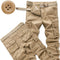 Pantalones Sueltos de Cintura Alta con Múltiples Bolsillos Talla Grande