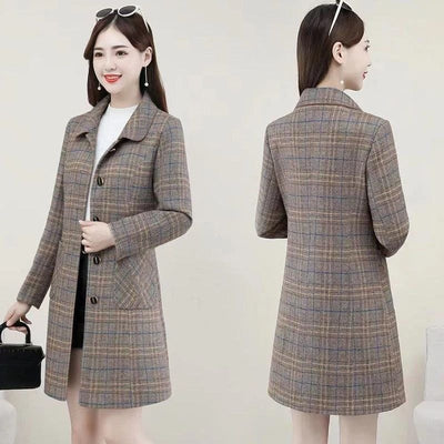 Abrigo de Lana Cuadrillé para Mujer Madura - Colección Otoño - Image 13