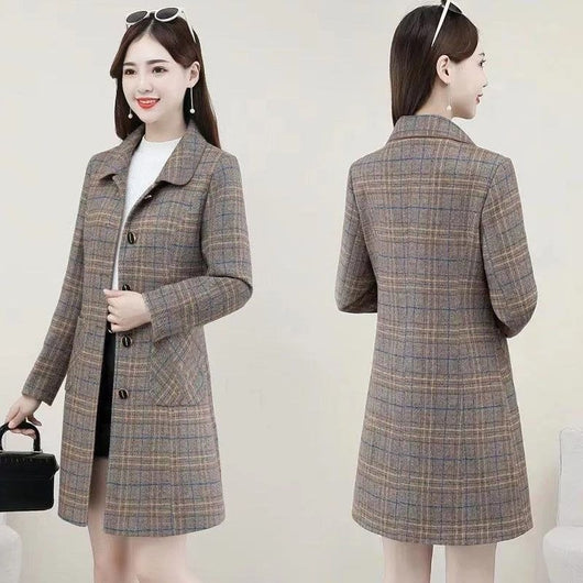 Abrigo de Lana Cuadrillé para Mujer Madura - Colección Otoño - Image 13