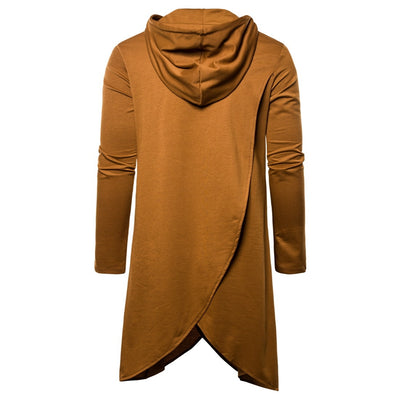 Sudadera Hoodie Slim Fit Irregular de Largo Medio en Colores Sólidos para Hombre - Image 29