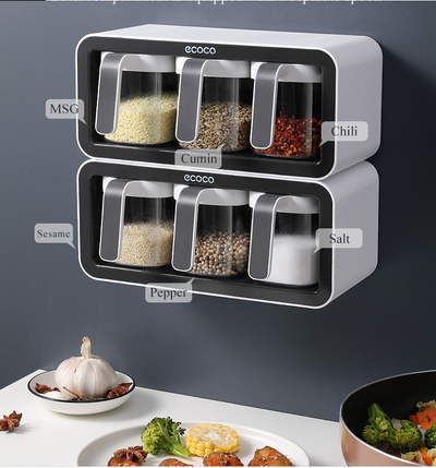 Organizador de Especias Mural con Frascos Perforados - Set Completo para Cocina - Image 5