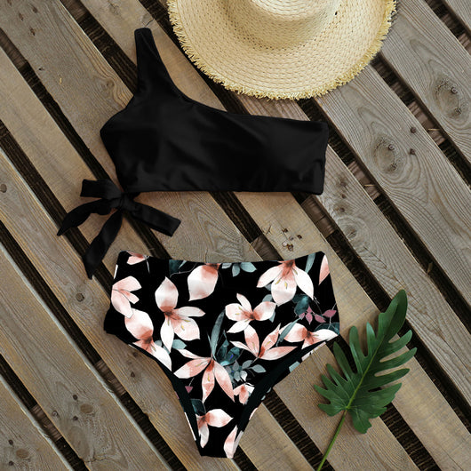 Traje de Baño Asimétrico con Estampado Bikini y Tirante Único - Image 11