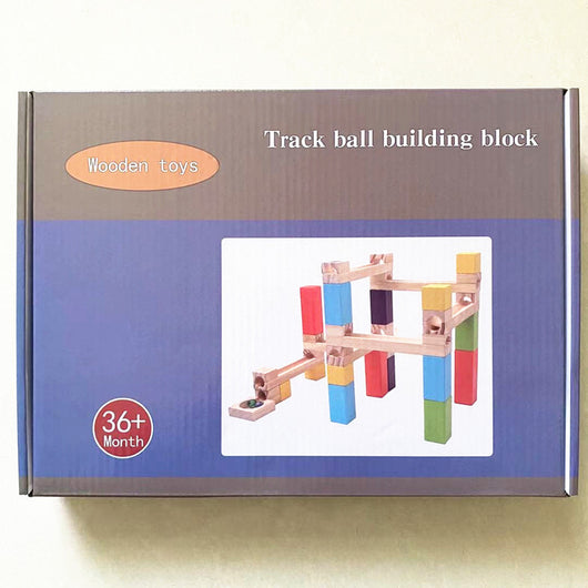Juego de Pista de Canicas Educativo de Madera con Bloques Apilables para Niños - Image 6