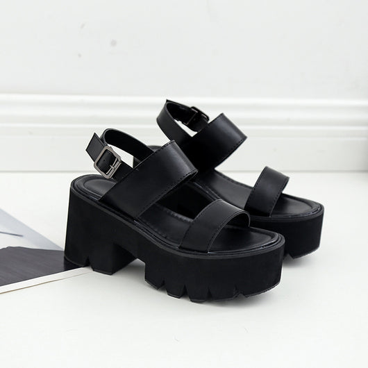 Sandalias Plataforma Hueca Estilo Soft Girl Impermeables Talla Grande - Image 9