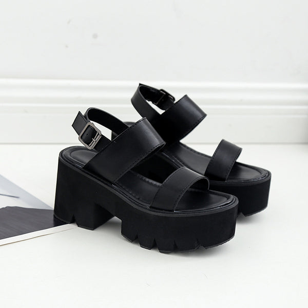 Sandalias Plataforma Hueca Estilo Soft Girl Impermeables Talla Grande - Image 3