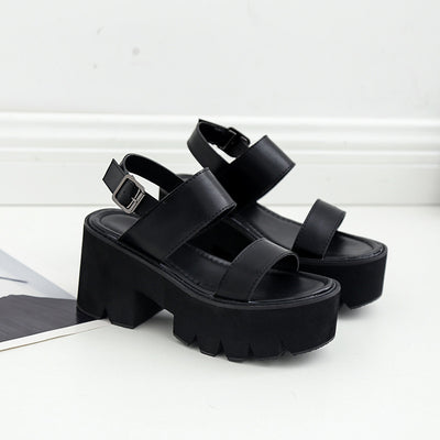 Sandalias Plataforma Hueca Estilo Soft Girl Impermeables Talla Grande - Image 5