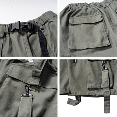 Shorts Casuales Holgados con Detalles de Herramientas y Letras para Hombre - Image 8