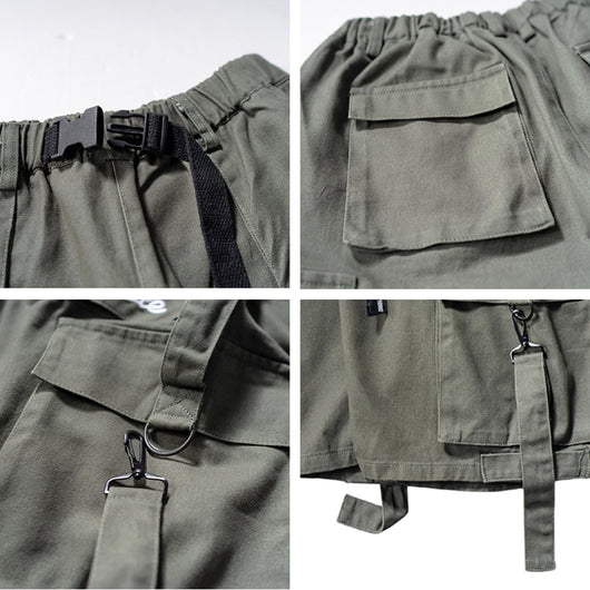 Shorts Casuales Holgados con Detalles de Herramientas y Letras para Hombre - Image 3