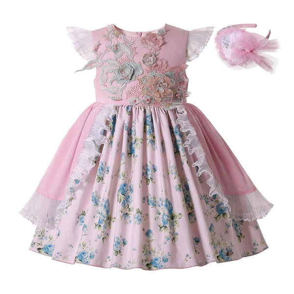 Vestidos Florales Vintage con Mangas Volantes