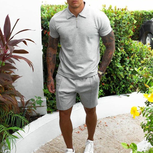 Conjunto de Shorts Slim Casual de Manga Corta para Hombre - Image 4