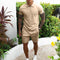 Conjunto de Shorts Slim Casual de Manga Corta para Hombre