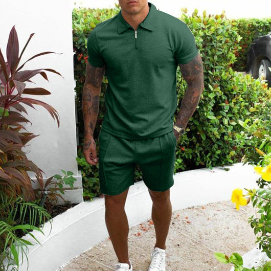 Conjunto de Shorts Slim Casual de Manga Corta para Hombre - Image 3