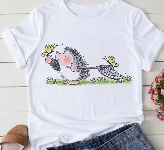 Blusa Talla Grande con Estampado de Animales Infantiles - Manga Corta - Image 8