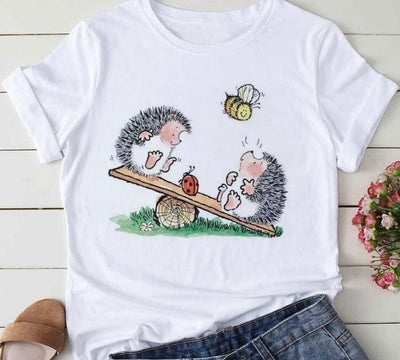 Blusa Holgada Estampado Animales Dibujos Talla Grande - Image 21