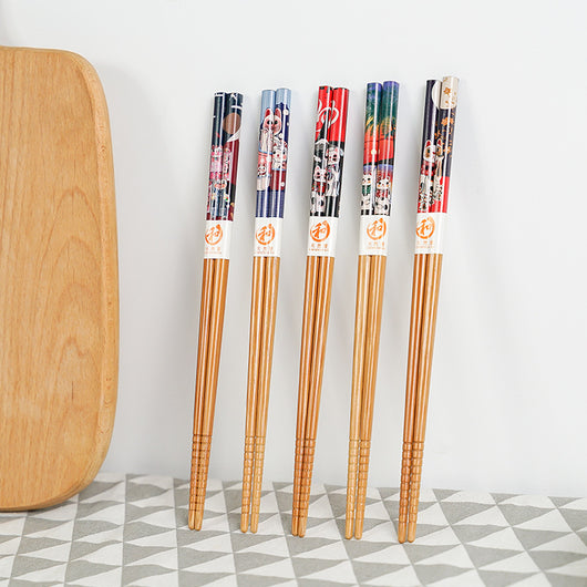 Set de 5 Pares de Palillos de Bambú Infantiles en Caja Regalo - Image 9