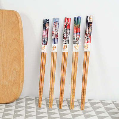 Set de 5 Pares de Palillos de Bambú Infantiles en Caja Regalo - Image 5