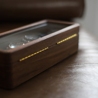 Caja de Almacenamiento para Relojes de Madera Maciza con Vitrina - Image 9
