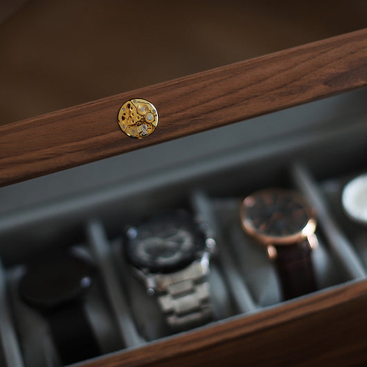 Caja de Almacenamiento para Relojes de Madera Maciza con Vitrina - Image 10