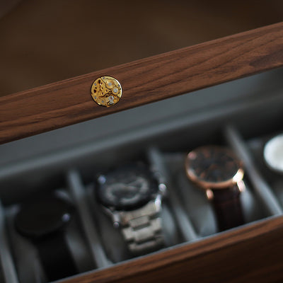 Caja de Almacenamiento para Relojes de Madera Maciza con Vitrina - Image 5