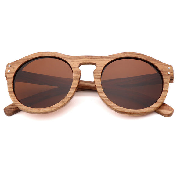 Gafas de Sol Polarizadas Bambú Marco Redondo