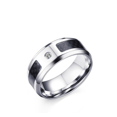 Anillo de Acero Inoxidable y Fibra de Carbono 8mm para Hombre - Estilo Punk - Image 8