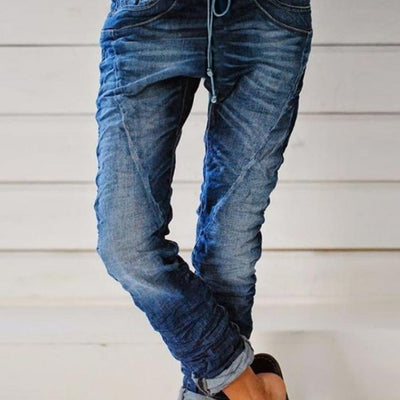 Pantalones Vaqueros Rectos con Elástico para Mujer