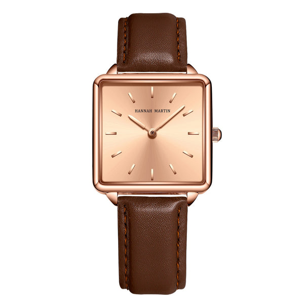 Reloj Cuadrado Minimalista para Mujer con Movimiento Japonés