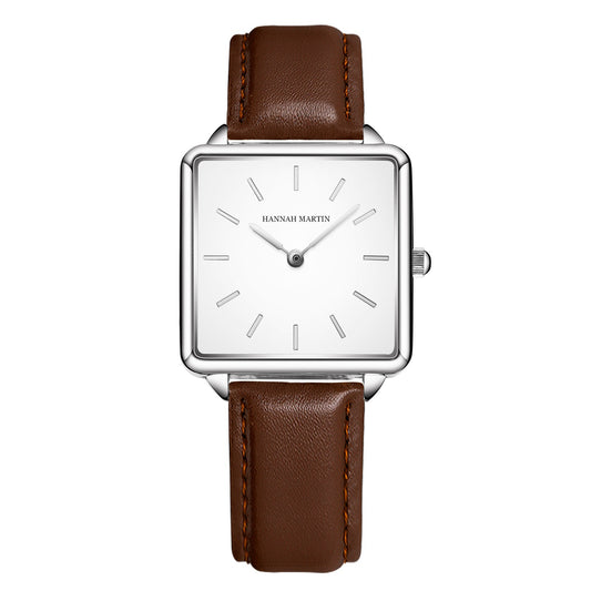 Reloj Cuadrado Minimalista para Mujer con Movimiento Japonés