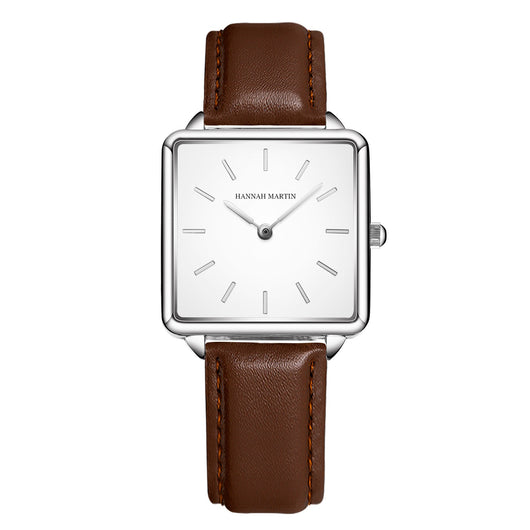 Reloj Cuadrado Minimalista para Mujer con Movimiento Japonés