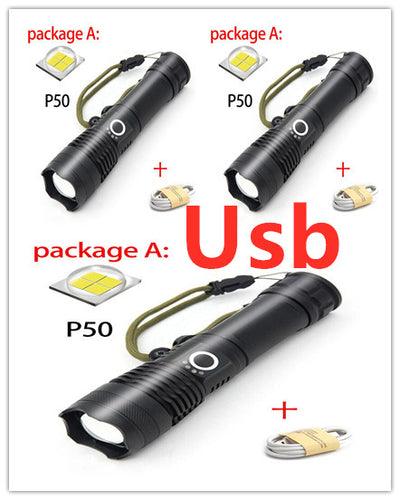 Linterna LED Zoom P50 con Carga USB - Image 48