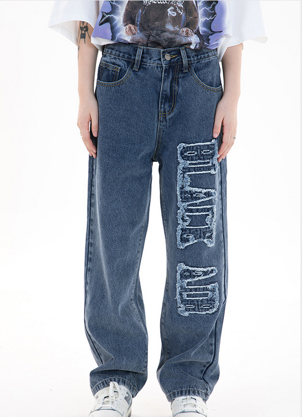 Jeans Rectos Efecto Desgastado - Estilo Urbano Relajado