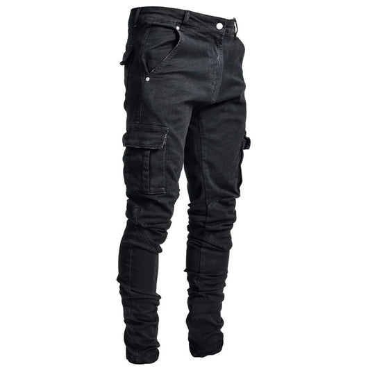 Jeans de Trabajo Versátil con Múltiples Bolsillos para Hombre - Image 10