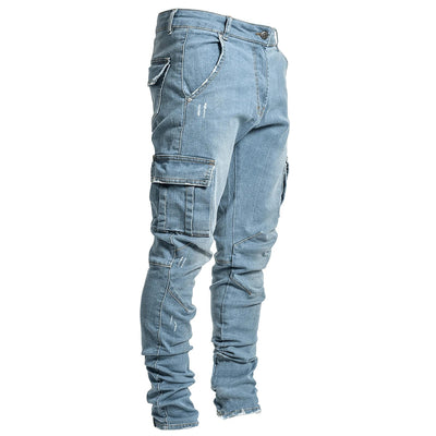 Jeans de Trabajo Versátil con Múltiples Bolsillos para Hombre - Image 3