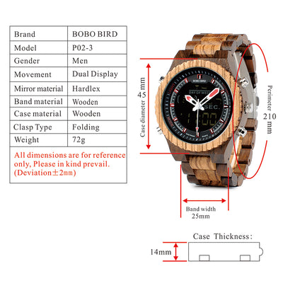 Reloj de Madera Multifunción con Movimiento Dual LED - Image 7