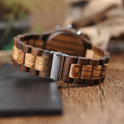 Reloj de Madera Multifunción con Movimiento Dual LED - Image 8