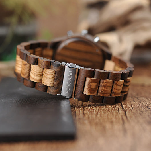 Reloj de Madera Multifunción con Movimiento Dual LED - Image 8
