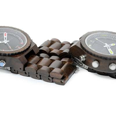 Reloj de Madera Multifunción con Movimiento Dual LED - Image 13
