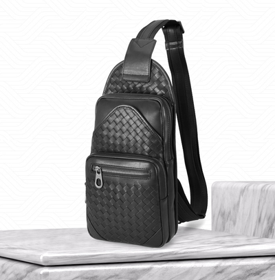 Bolsa de Pecho en Cuero Vacuno Encerado para Hombre