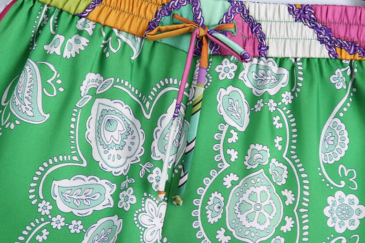 Conjunto de Blusa y Shorts Estilo Europeo con Lazo y Estampado para Mujer - Image 4
