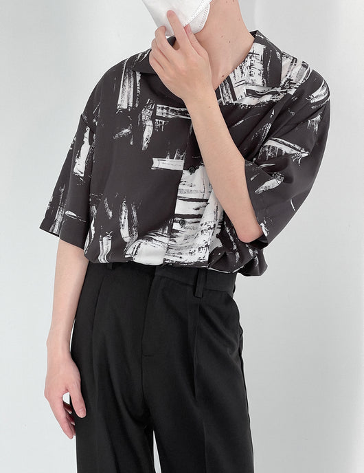 Camisa Cubana Japonesa de Manga Corta para Hombre - Estilo Holgado y Moderno - Image 9