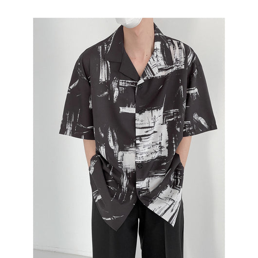 Camisa Cubana Japonesa de Manga Corta para Hombre - Estilo Holgado y Moderno - Image 11