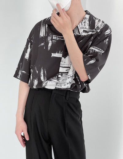 Camisa Cubana Japonesa de Manga Corta para Hombre - Estilo Holgado y Moderno - Image 5