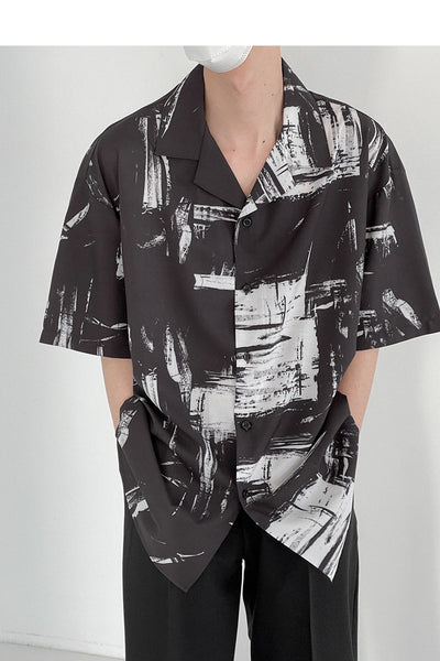 Camisa Cubana Japonesa de Manga Corta para Hombre - Estilo Holgado y Moderno - Image 3
