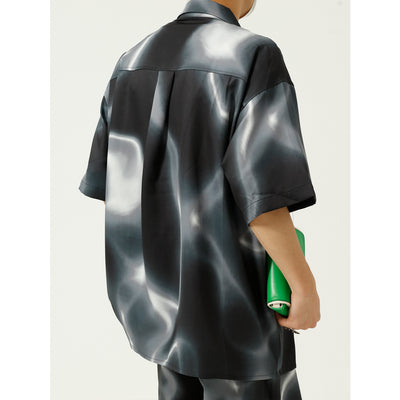 Camisa Casual Hombre Diseño Tie-dye con Cadena - Image 3