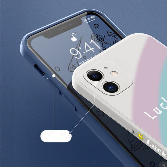 Funda para Celular Arcoíris con Carita Feliz en Silicona