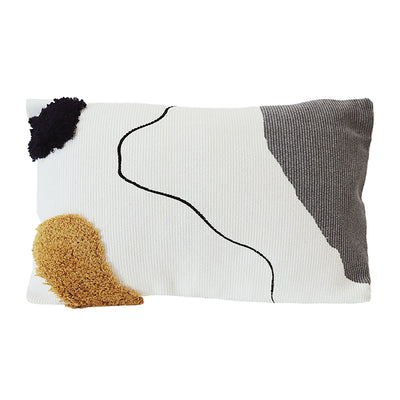 Cojín Cuadrado con Líneas Abstractas Tufted - Almohada Decorativa - Image 2